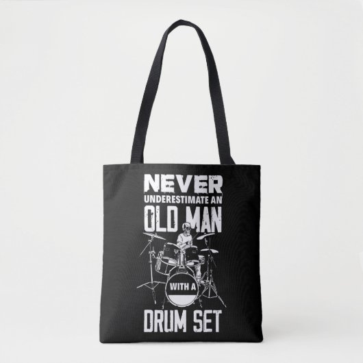 Mannen Funny onderschat nooit een oud Man met een  Tote Bag (Voorkant)