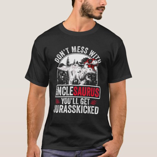 Mannen Funny oom Dinosaurs Lover Vaderdag T-shirt (Voorkant)