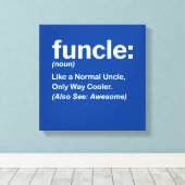 Mannen Funny oom Shirt Mannen Funding Definition G Canvas Afdruk (Insitu (Houten vloer))