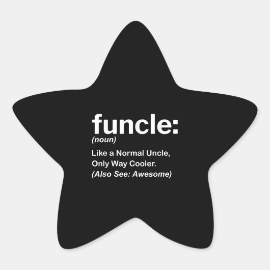 Mannen Funny oom Shirt Mannen Funding Definition G Ster Sticker (Voorkant)