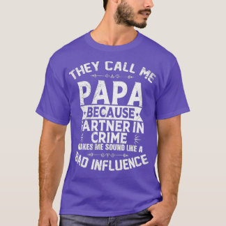 Mannen Funny opa geeft papieren partner in misdaad T-shirt