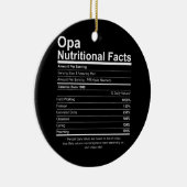 Mannen Funny Opa Grandfather Dad Nutrition Fact Keramisch Ornament (Rechts)