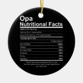 Mannen Funny Opa Grandfather Dad Nutrition Fact Keramisch Ornament (Voorkant)