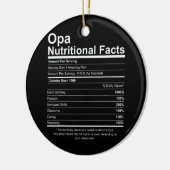 Mannen Funny Opa Grandfather Dad Nutrition Fact Keramisch Ornament (Links)