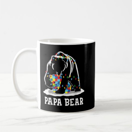 Mannen Funny Papa Beer Autism Awareness Autism Mat Koffiemok (Links)