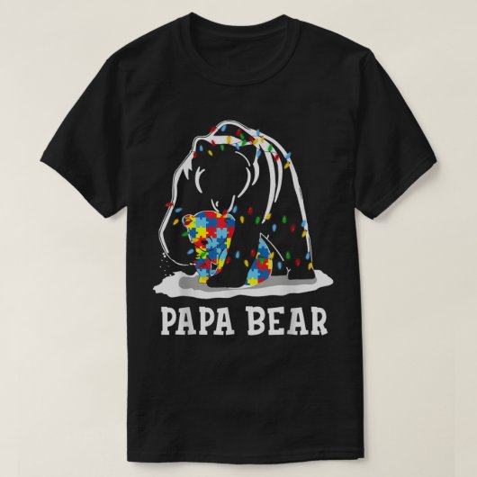 Mannen Funny Papa Beer Autism Awareness Autism Mat T-shirt (Design voorkant)