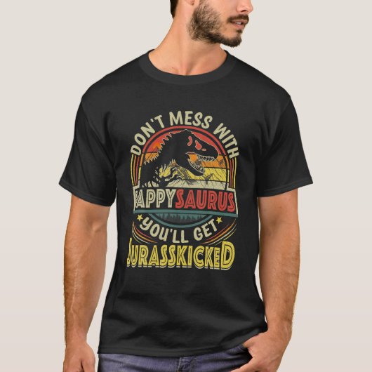 Mannen Funny Pappy Rex Saurus Vaderdag kerst T-shirt (Voorkant)