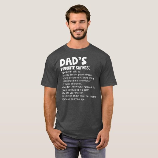 Mannen Funny Pap's favoriete Gezegden Vaderdag T-shirt (Voorkant volledig)