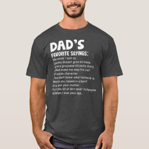 Mannen Funny Pap's favoriete Gezegden Vaderdag T-shirt