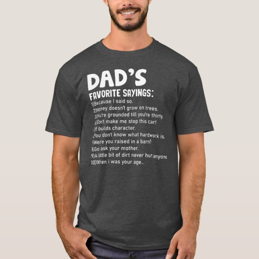 Mannen Funny Pap's favoriete Gezegden Vaderdag T-shirt (Voorkant)