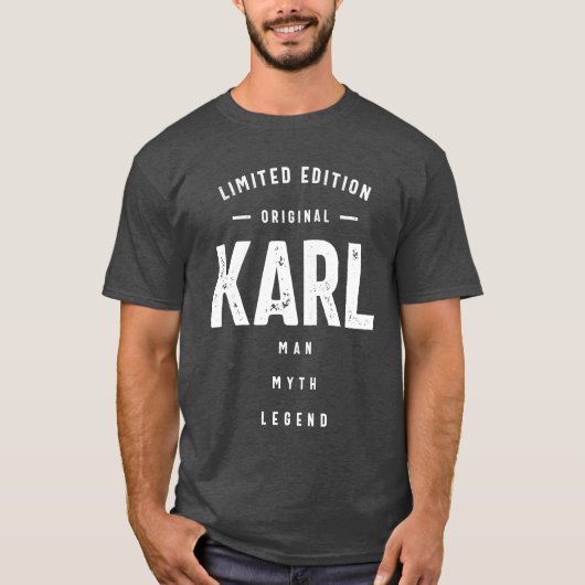Mannen Funny Persoonlijke naam Karl T-shirt (Voorkant)