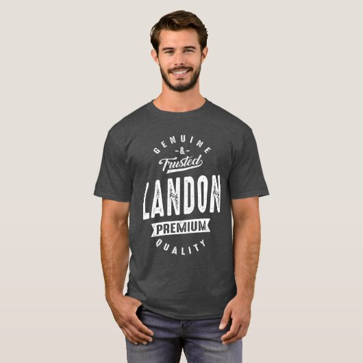 Mannen Funny Persoonlijke naam Landon T-shirt (Voorkant volledig)