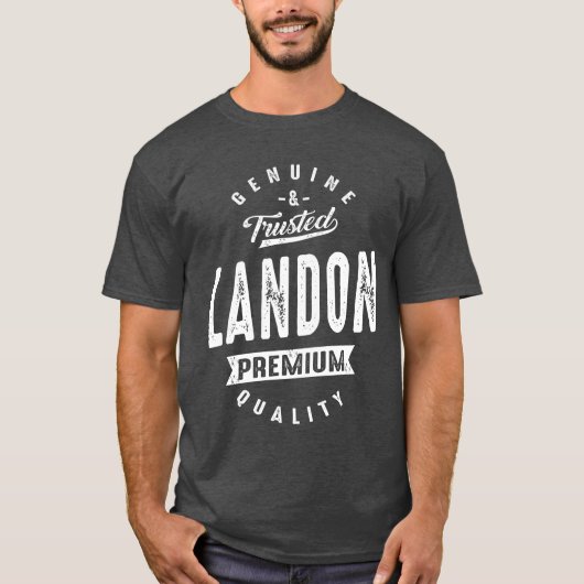 Mannen Funny Persoonlijke naam Landon T-shirt (Voorkant)