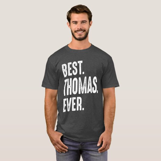 Mannen Funny Persoonlijke Naam Thomas T-shirt (Voorkant volledig)