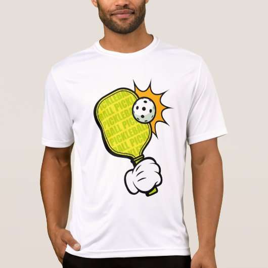 Mannen Funny Pickleball Sport Shirt "SERVE & DINK" (Voorkant)