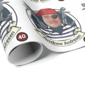 Mannen Funny Pirate Birthday Voeg je gezicht Fun F Cadeaupapier (Rol Hoek)