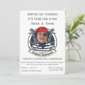 Mannen Funny Pirate Birthday Voeg je gezicht Fun F Kaart (Staand voorkant)