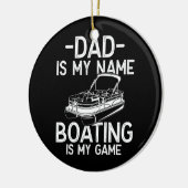 Mannen Funny Pontoon Boat Kapitein Pap is mijn naa Keramisch Ornament (Links)