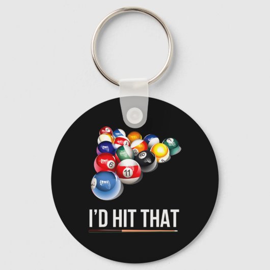 Mannen Funny Pool Gift ID hit die biljartspeler Sleutelhanger (Voorkant)