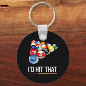 Mannen Funny Pool Gift ID hit die biljartspeler Sleutelhanger (Voorkant)
