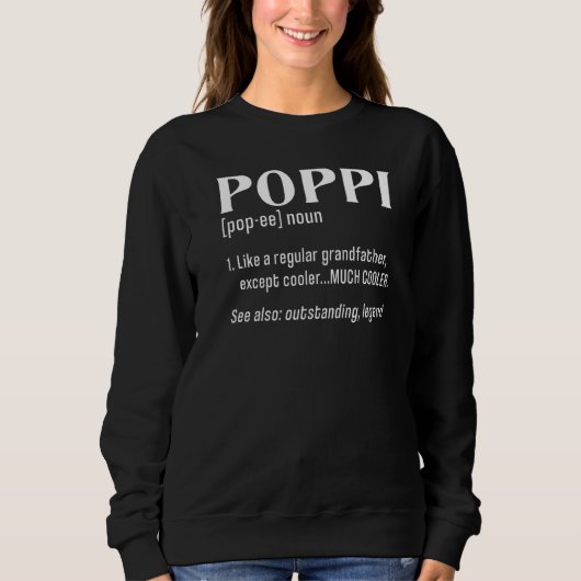 Mannen Funny Poppi Definition Grandfather G Trui (Voorkant)