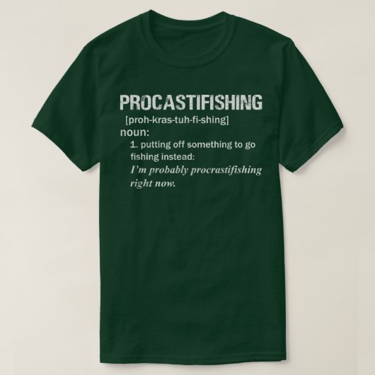 Mannen Funny Procrastifish Definitie voor pap Gra T-shirt (Design voorkant)