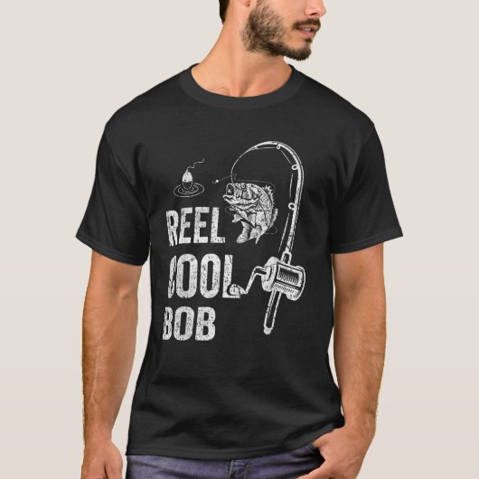 Mannen Funny Reel Cool Bob Vist Vaderdag T-shirt (Voorkant)