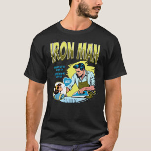 Mannen Funny Retro T-shirt: IJzer Man T-shirt