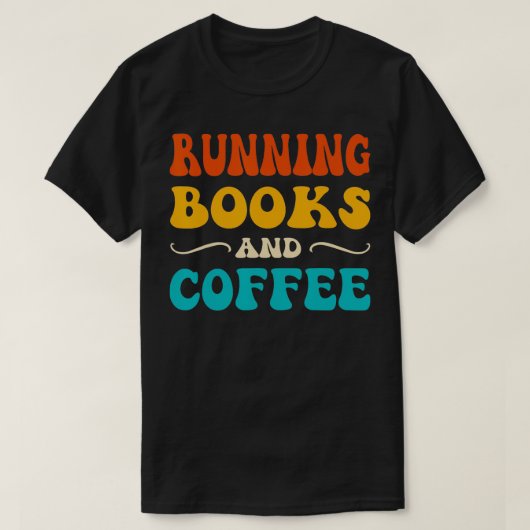 Mannen Funny Running Books en Coffee Runner Lezen T-shirt (Design voorkant)