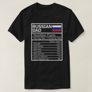 Mannen Funny Russian Dad Nutritional Facts Fathers T-shirt