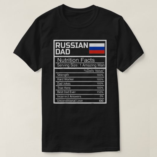 Mannen Funny Russian Dad Nutritional Facts Fathers T-shirt (Design voorkant)