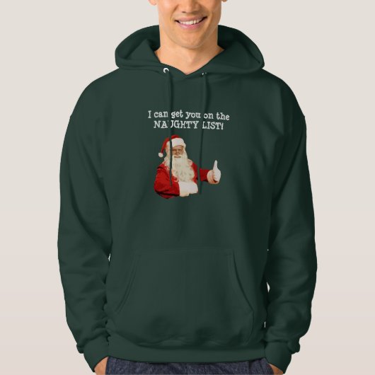 Mannen Funny Santa Kerstfeest Hoodie Sweatshirt (Voorkant)