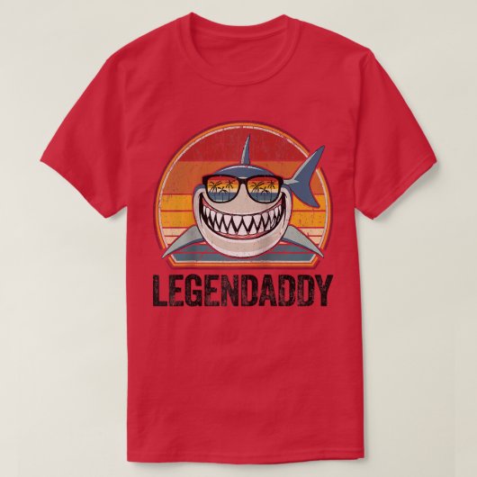 Mannen Funny Shark T-shirt Retro Legendaddy Pap Gi (Design voorkant)