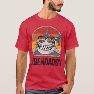 Mannen Funny Shark T-shirt Retro Legendaddy Pap Gi