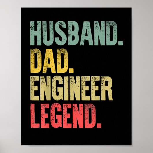 Mannen Funny  Shirt Echtband Pap Engineer Lege Poster (Voorkant)