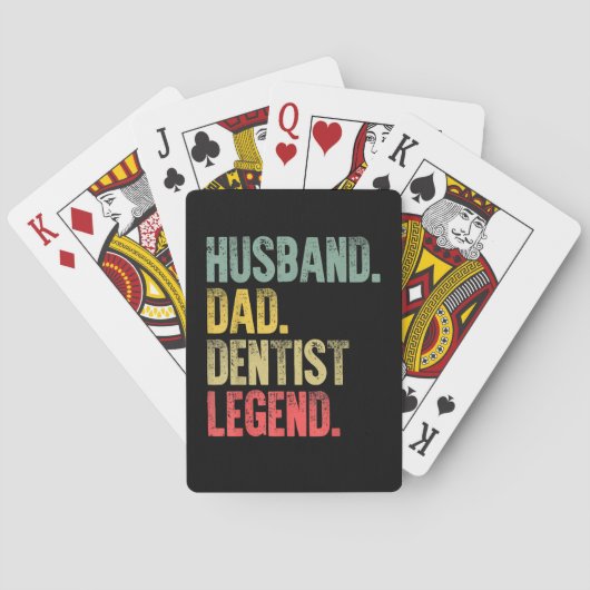 Mannen Funny  Shirt Husband Pap Dentist Legen Pokerkaarten (Achterkant)