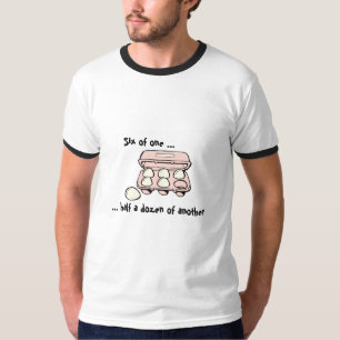 Mannen Funny T-Shirt "zes van een, half dozijn..."