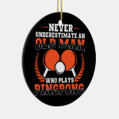 Mannen Funny Table Tennis Lover Graphic voor manne Keramisch Ornament (Rechts)