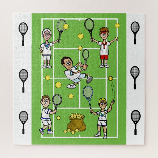 Mannen Funny Tennis Puzzle Legpuzzel (Verticaal)