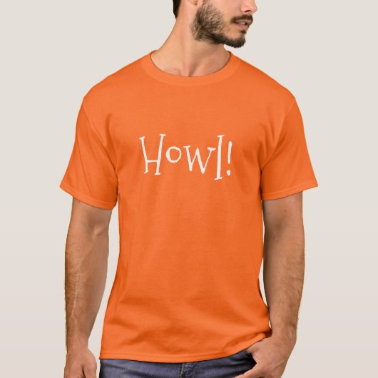Mannen Funny Text Howl T-shirt (Voorkant)