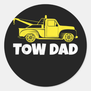 Mannen Funny Tow Truck Driver Tow Vaderdag Ronde Sticker