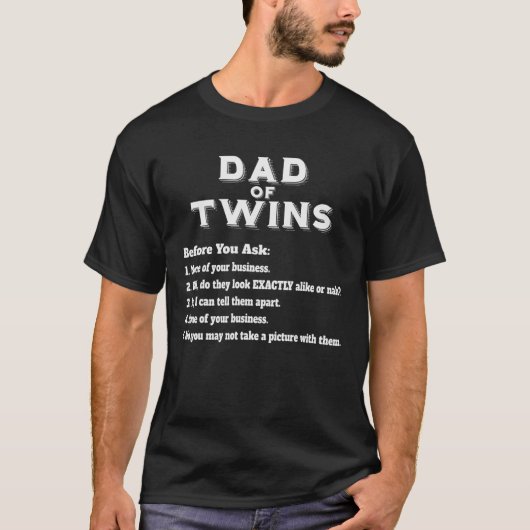 Mannen Funny Twins Pa voor Vaderdag Common Ques T-shirt (Voorkant)