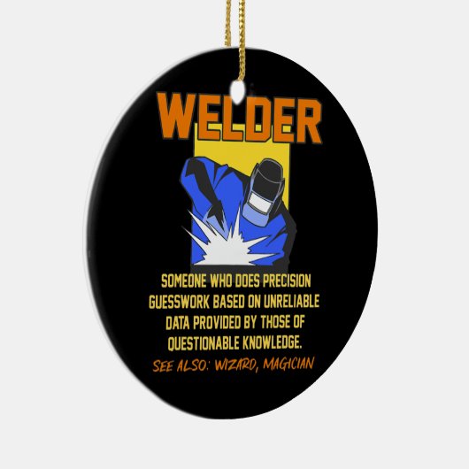 Mannen Funny Welder Job Definition Welding Keramisch Ornament (Rechts)