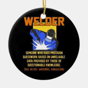 Mannen Funny Welder Job Definition Welding Keramisch Ornament