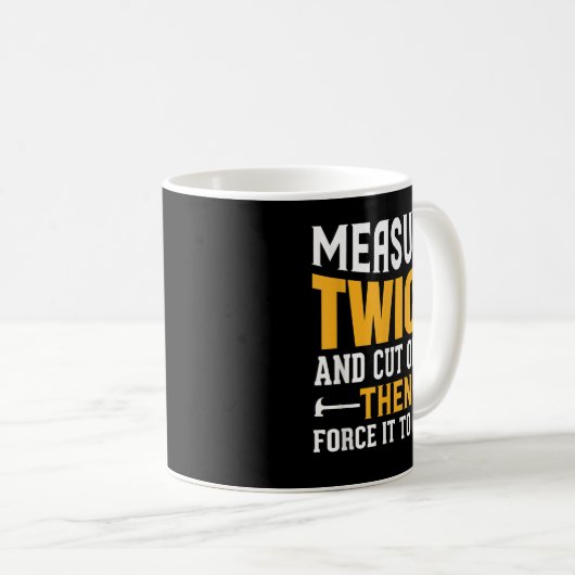 Mannen Funny Woodworking Carpenter Quote Gezegde G Koffiemok (Voorkant rechts)