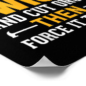 Mannen Funny Woodworking Carpenter Quote Gezegde G Poster (Hoek)