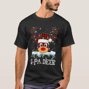 Mannen G Pa dieper kerstrood met kalveren rendiere T-shirt