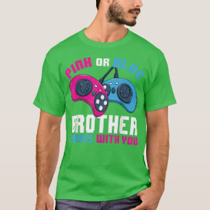 Mannen gamer maakt roze of blauw bordspel zichtbaa t-shirt