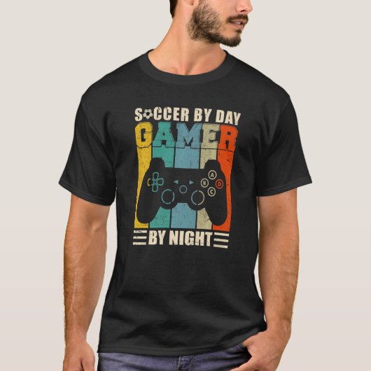 Mannen gamer sarcasme retro gamer van dag tot dag t-shirt (Voorkant)