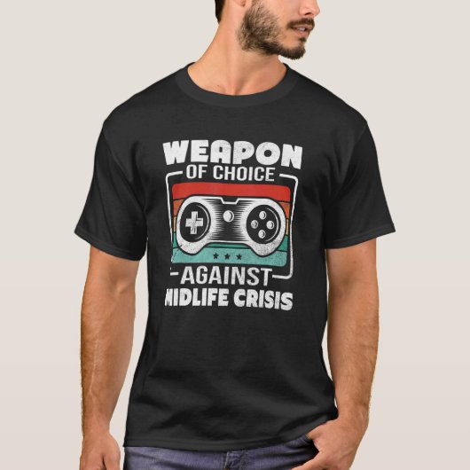Mannen gamers in de Midlife-crisis die videospelle T-shirt (Voorkant)